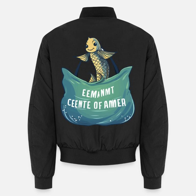 Poisson de mer joyeux avec bannière de vagues Bomber unisexe