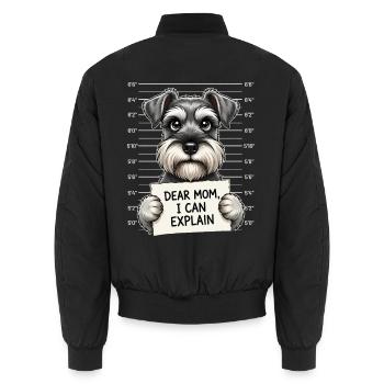 Liebe Mama, ich kann Schnauzer-Humor erklären - Unisex Bomberjacke - Schwarz - Hinten - AI Model Male 185 light (185cm)