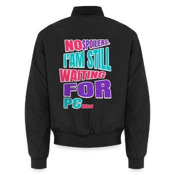 No Spoilers PC Gamer Retro - Unisex Bomberjacke - Schwarz - Hinten - AI Model Male 185 light (185cm)