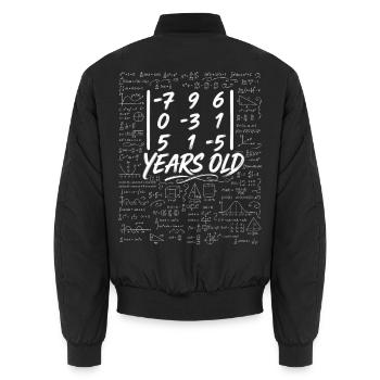 37. Geburtstag Determinant Matrix Mathematik-Nerd Lustig - Unisex Bomberjacke - Schwarz - Hinten - AI Model Male 185 light (185cm)