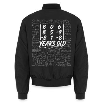 40. Geburtstag Determinant Matrix Mathe-Nerd Lustig - Unisex Bomberjacke - Schwarz - Hinten - AI Model Male 185 light (185cm)