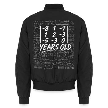 38. Jubiläum. Determinant Matrix Mathematik-Nerd Lustig - Unisex Bomberjacke - Schwarz - Hinten - AI Model Male 185 light (185cm)