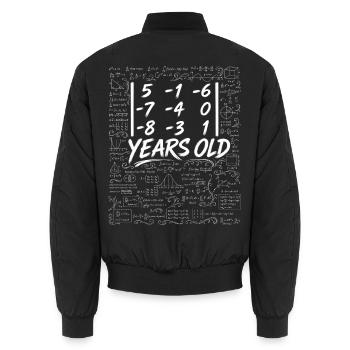 39. Geburtstag Determinant Matrix Mathematik-Nerd Witzig - Unisex Bomberjacke - Schwarz - Hinten - AI Model Male 185 light (185cm)