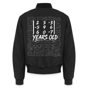 41. Geburtstag Determinant Matrix Mathematik-Nerd Lustig - Unisex Bomberjacke - Schwarz - Hinten - AI Model Male 185 light (185cm)