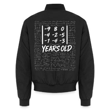 70. Geburtstag Determinant Matrix Mathematik-Nerd Witzig - Unisex Bomberjacke - Schwarz - Hinten - AI Model Male 185 light (185cm)