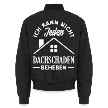 Dachdecker Spruch Lustig Handwerker Geschenk - Unisex Bomberjacke - Schwarz - Hinten - AI Model Male 185 light (185cm)