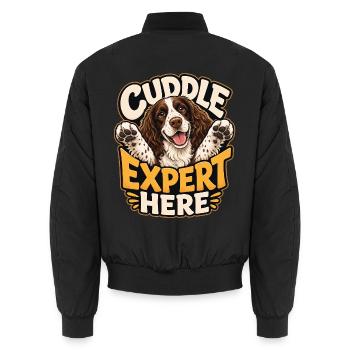 Englischer Springer-Spaniel - Unisex Bomberjacke - Schwarz - Hinten - AI Model Male 185 light (185cm)