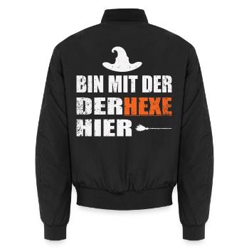 ich bin mit der hexe hier - Unisex Bomberjacke - Schwarz - Hinten - AI Model Male 185 light (185cm)