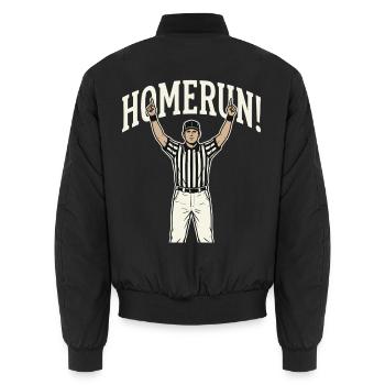 Homerun – Lustiger Baseball-Football-Mashup-Humor - Unisex Bomberjacke - Schwarz - Hinten - AI Model Male 185 light (185cm)