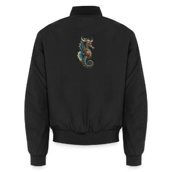 Wikinger-Seepferdchen - Unisex Bomberjacke - Schwarz - Hinten - AI Model Male 185 light (185cm)