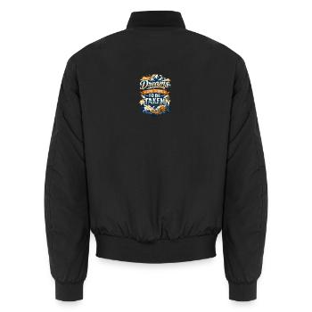Träume müssen genommen werden - Unisex Bomberjacke - Schwarz - Hinten - AI Model Male 185 light (185cm)