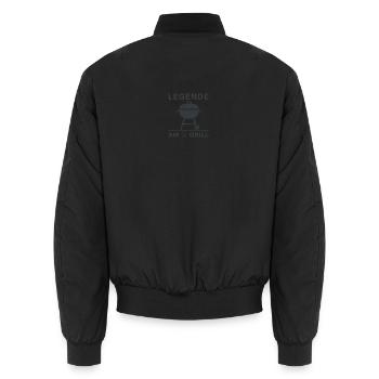 legende_am_grill - Unisex Bomberjacke - Schwarz - Hinten - AI Model Male 185 light (185cm)