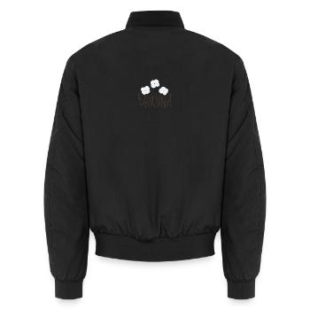 Bavovna - Cotton - Unisex Bomber Jacket - black - Back - AI Model Male 185 light (185cm)