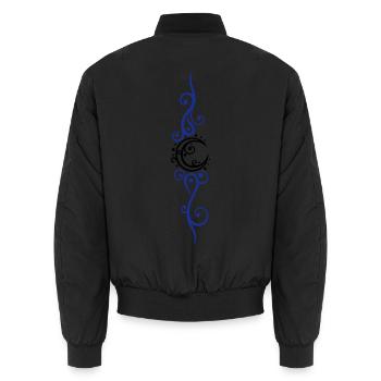 Filigraner Mond mit Tribal, moon Tattoo - Unisex Bomberjacke - Schwarz - Hinten - AI Model Male 185 light (185cm)