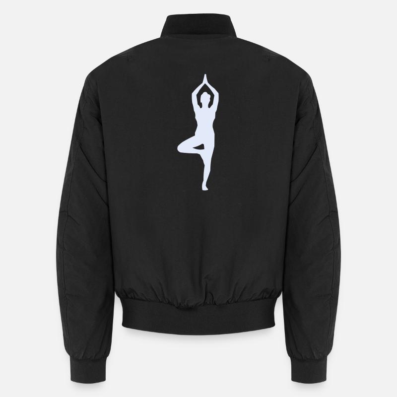 Yoga Pose Tree Pose Silhouette Unisex Bomber Jacket