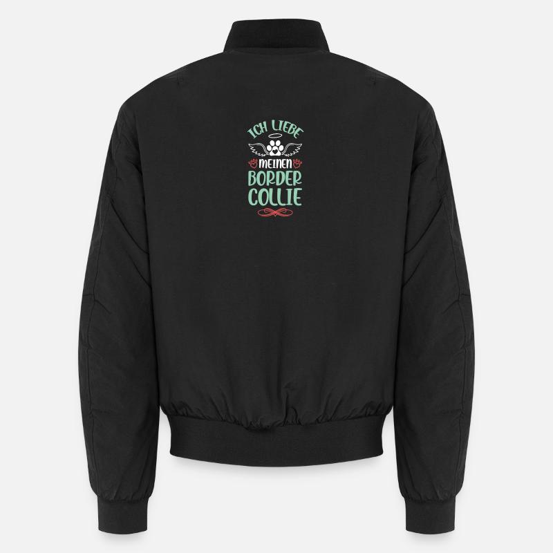 Ich liebe Border Collie - Unisex Bomberjacke - Schwarz