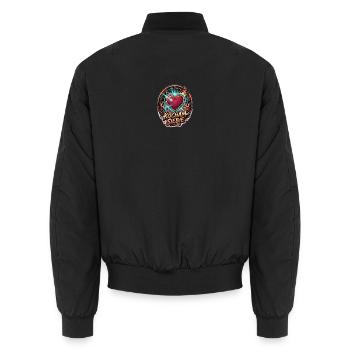 Ich liebe mich selbst – Cartoon-Herz-Streetwear - Unisex Bomberjacke - Schwarz - Hinten - AI Model Male 185 light (185cm)