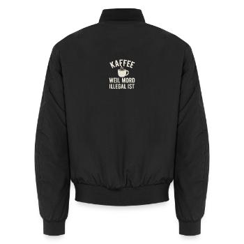 Lorena's go dunkle Farben entfernt - Unisex Bomberjacke - Schwarz - Hinten - AI Model Male 185 light (185cm)