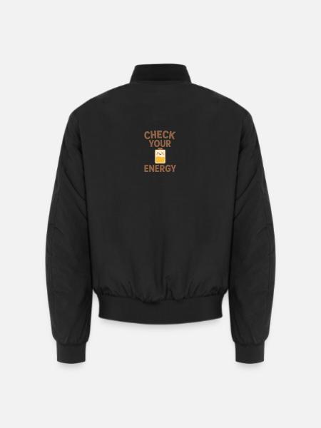Check Your Energy – Lade deine Kraft auf - Unisex Bomberjacke - Schwarz