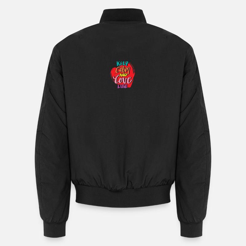 Keep Calm Love Life Farbexplosion Unisex Bomberjacke