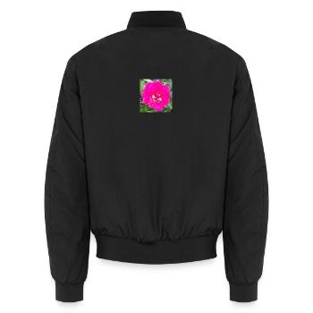 Rosa Rosenblüte - Unisex Bomberjacke - Schwarz - Hinten - AI Model Male 185 light (185cm)