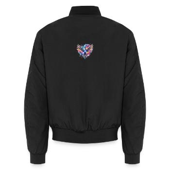 Kosmischer geometrischer Phönix - Unisex Bomberjacke - Schwarz - Hinten - AI Model Male 185 light (185cm)