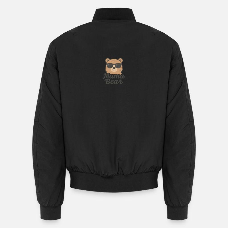 Mama Bär Dunkle Brille - Unisex Bomberjacke - Schwarz