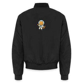 Astrokatze - Unisex Bomberjacke - Schwarz - Hinten - AI Model Male 185 light (185cm)