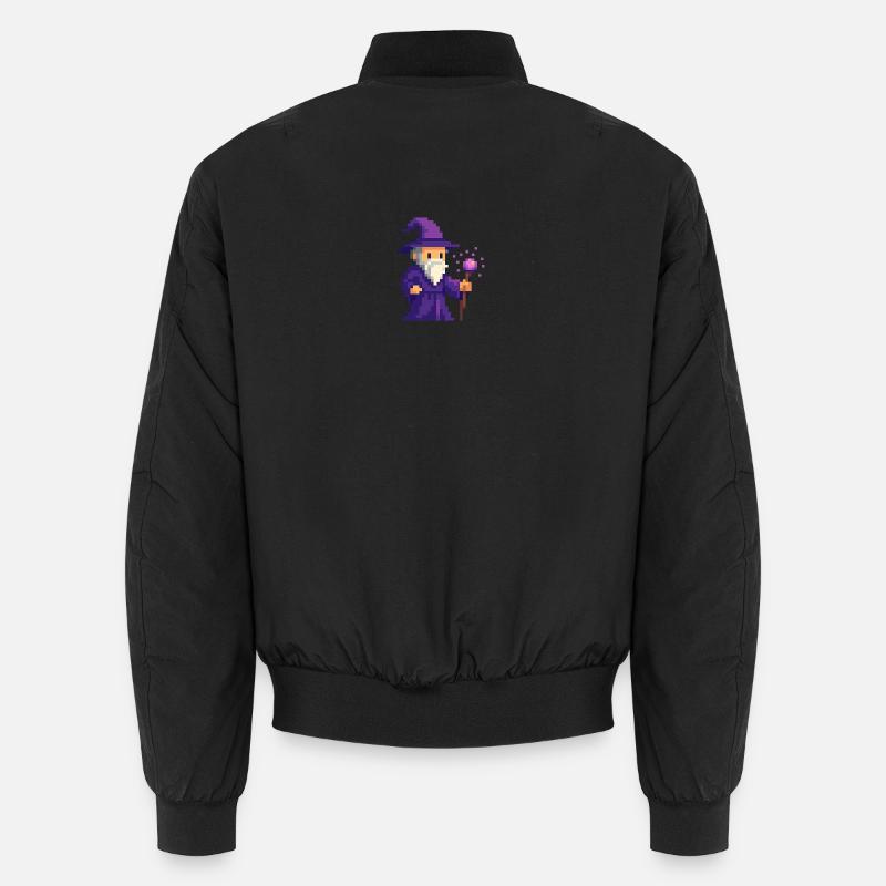Pixel wizard in the purple shimmer Unisex Bomber Jacket