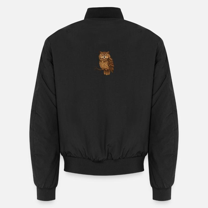 Braune Eule Nachtmotiv Unisex Bomberjacke