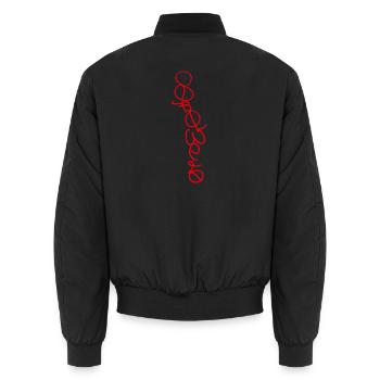 Rote Kontinuierliche Linienkunst - Srowes - Unisex Bomberjacke - Schwarz - Hinten - AI Model Male 185 light (185cm)