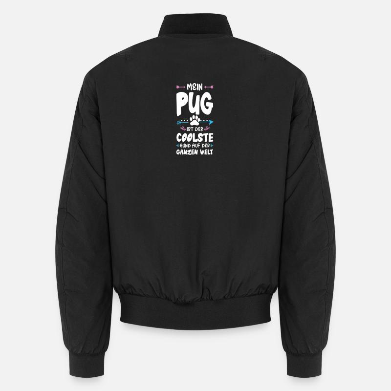 pug mops hund spruch Unisex Bomberjacke