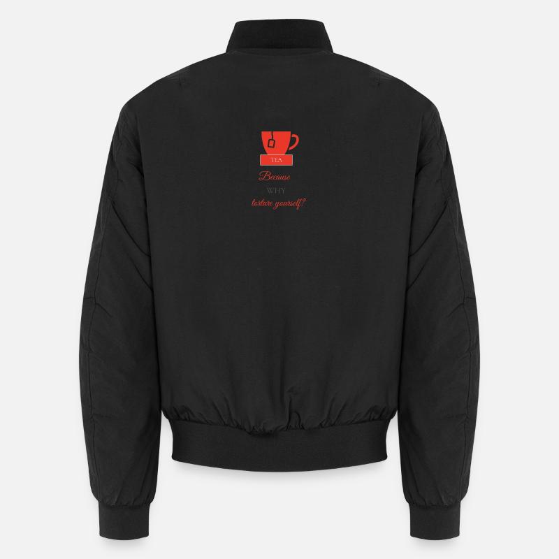 TEA-RIFFIC (Red + Grey) - Unisex Bomber Jacket - black