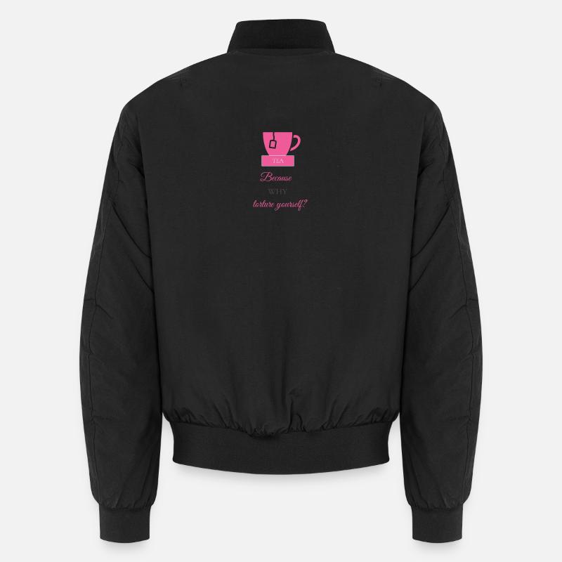 TEA-RIFFIC (Pink + Grey) - Unisex Bomber Jacket - black
