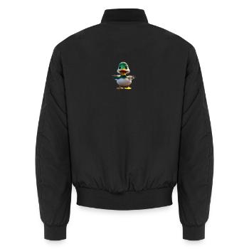 Mascotte du canard à tête verte - Bomber unisexe - noir - Dos - AI Model Male 185 light (185cm)