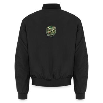 Fußball: Die Kraft des Spiels – Vintage Badge - Unisex Bomberjacke - Schwarz - Hinten - AI Model Male 185 light (185cm)
