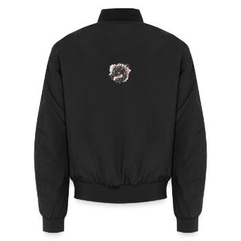 Blühender Mechanischer Drache - Unisex Bomberjacke - Schwarz - Hinten - AI Model Male 185 light (185cm)