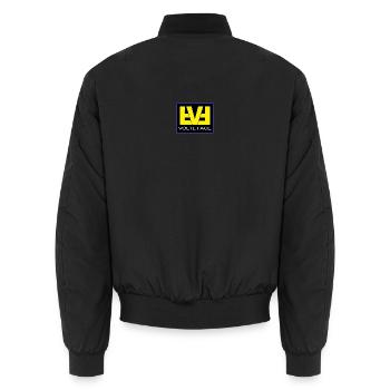 VolteFace Jaune sur Fond Noir - Bomber unisexe - noir - Dos - AI Model Male 185 light (185cm)