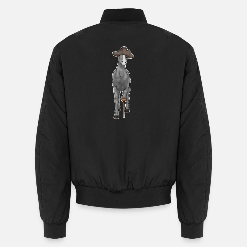 Pferd Pirat Holzbein - Unisex Bomberjacke - Schwarz