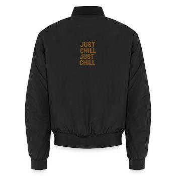 Just Chill – Entspann dich einfach - Unisex Bomberjacke - Schwarz - Hinten - AI Model Male 185 light (185cm)