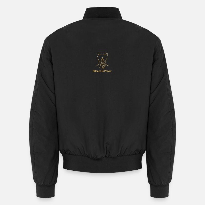Silence is Power - Golden Line - Unisex Bomber Jacket - black