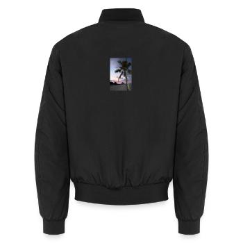 tropischer-strand-abends - Unisex Bomberjacke - Schwarz - Hinten - AI Model Male 185 light (185cm)