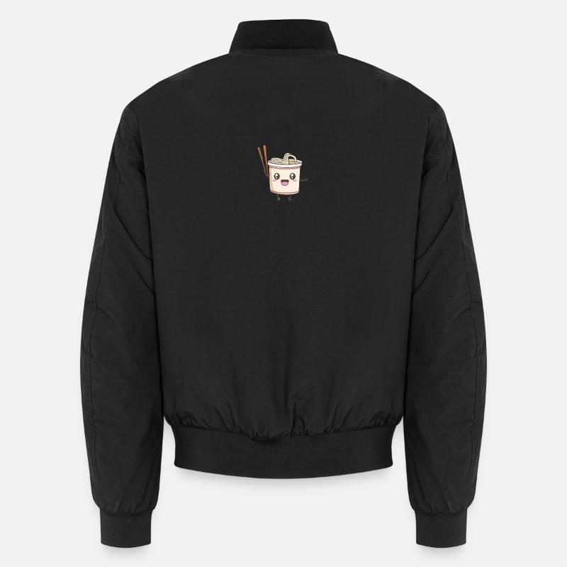 Conception de nouilles instantanée mignonne - Bomber unisexe - noir