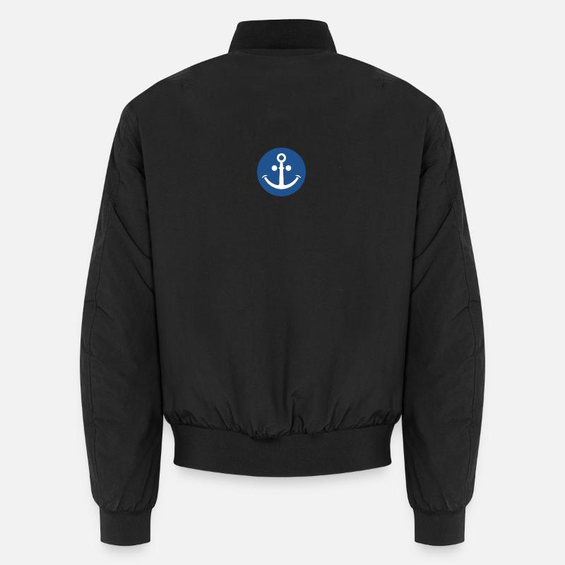 Cheerful Anchor (dark blue) - Unisex Bomber Jacket - black