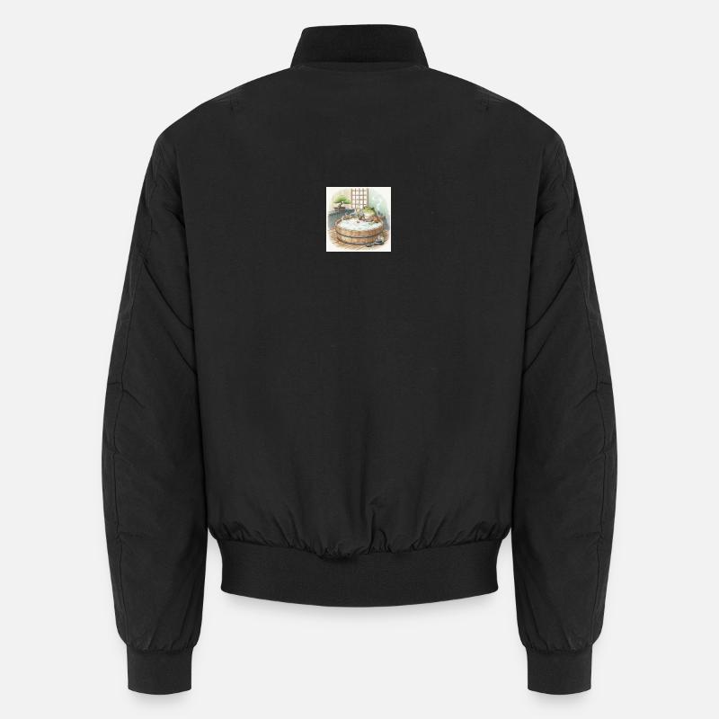 Elegant Frogsome Bath Time Scene Unisex Bomber Jacket