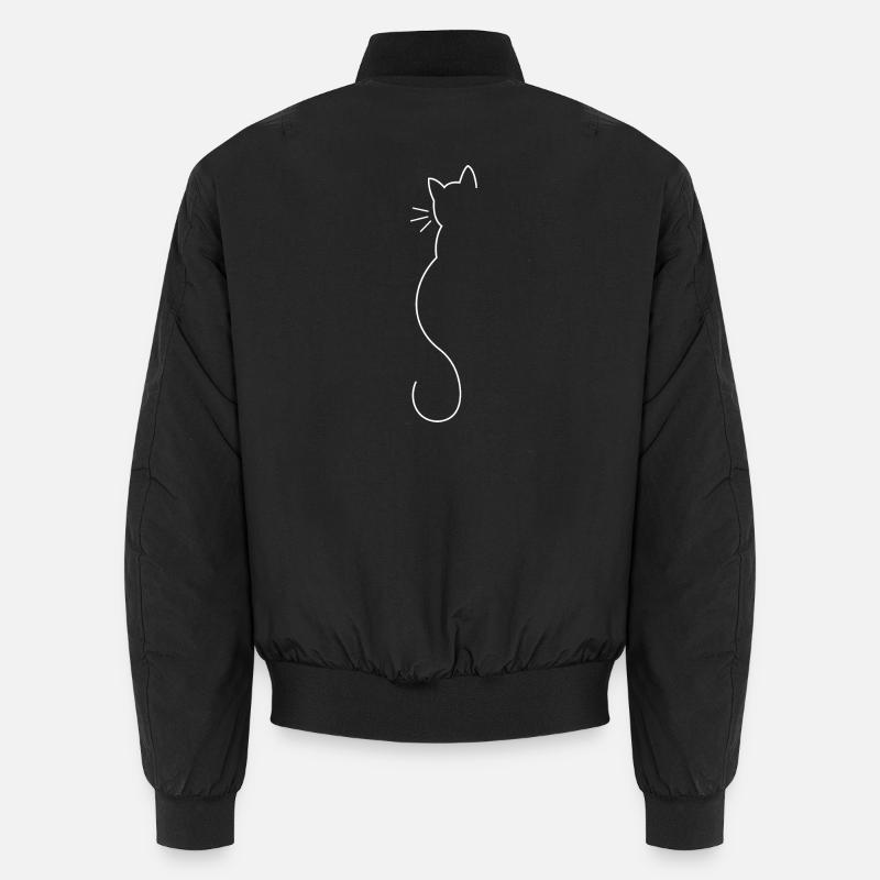 Cats silhouette in white Unisex Bomber Jacket