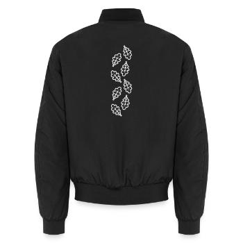 Eichenblatt Blätter Laub - Unisex Bomberjacke - Schwarz - Hinten - AI Model Male 185 light (185cm)