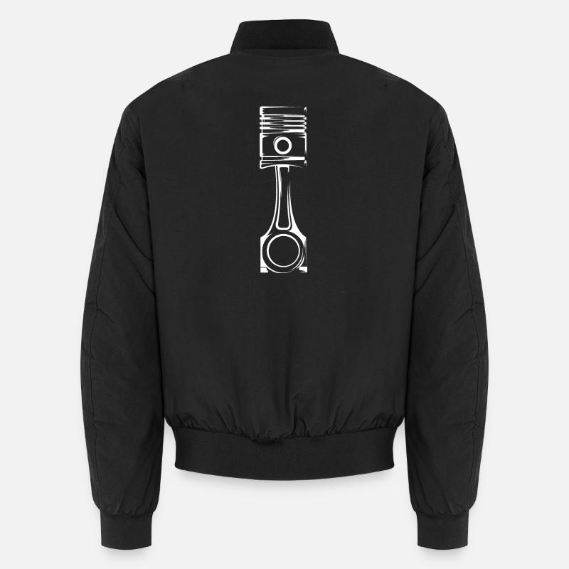 piston engine v8 musclecar car icon graphic logo Unisex Bomber Jacket