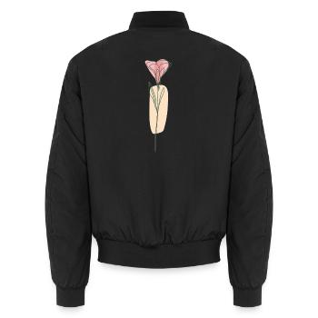 Blume - Unisex Bomberjacke - Schwarz - Hinten - AI Model Male 185 light (185cm)