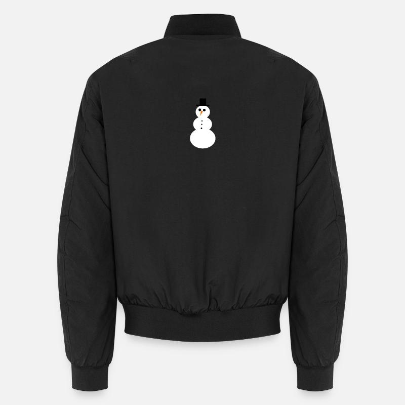 Minimal Schneemann Winterdesign - Unisex Bomberjacke - Schwarz